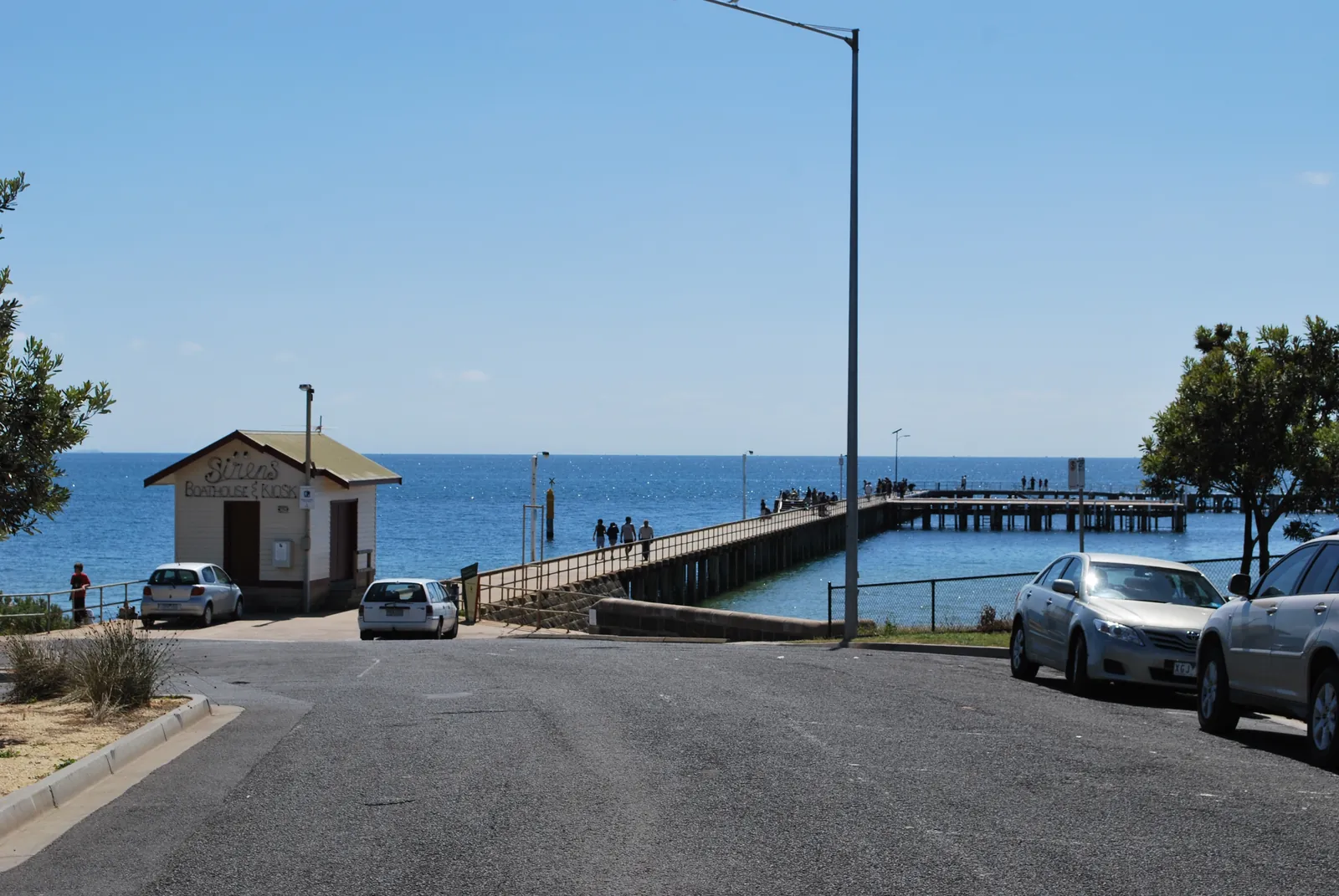 The pier at St Leonards on the Bellarine, reaching out into the calm bay