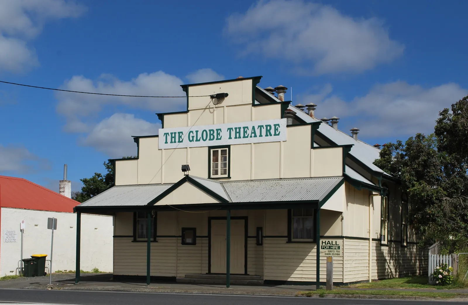 The old Globe Theatre building on the main street of Winchelsea