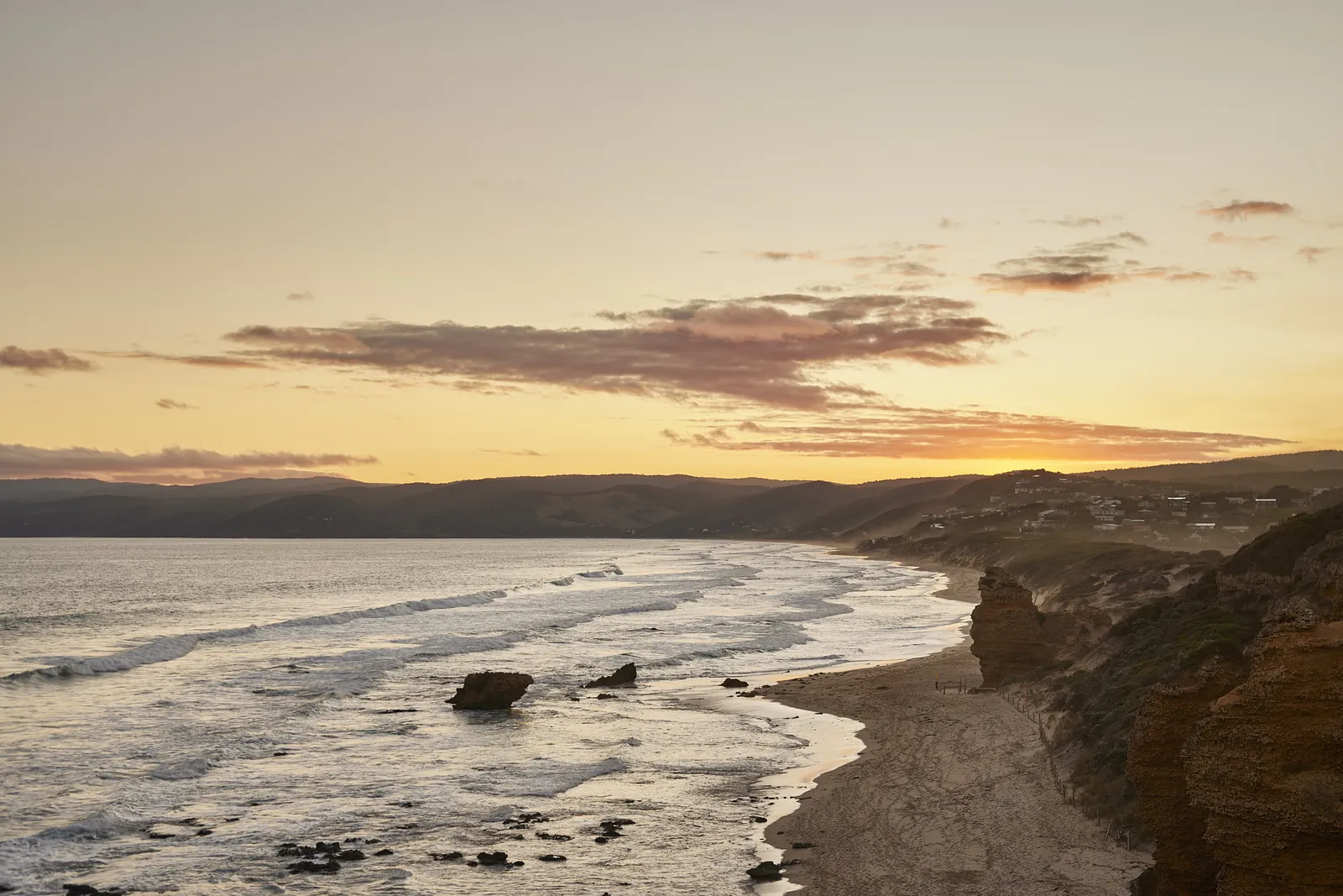 The rugged coast and headland at Split Point, viewed from the Aireys Inlet lookout