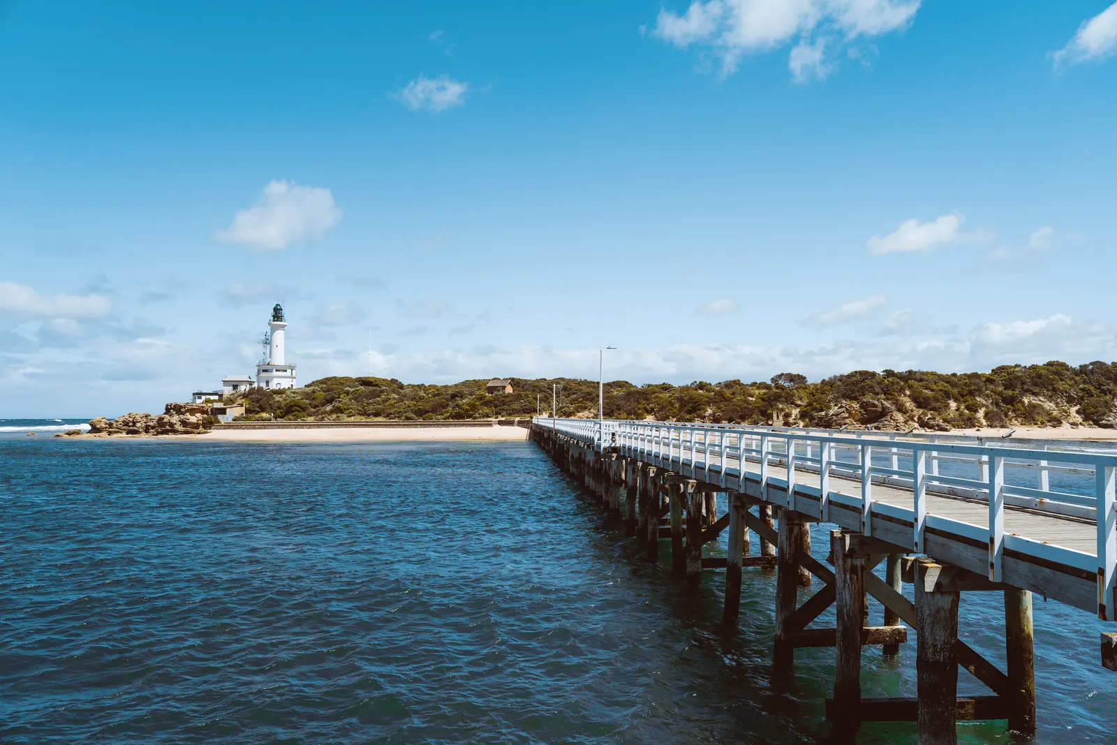 Point Lonsdale pier and lighthouse across the water