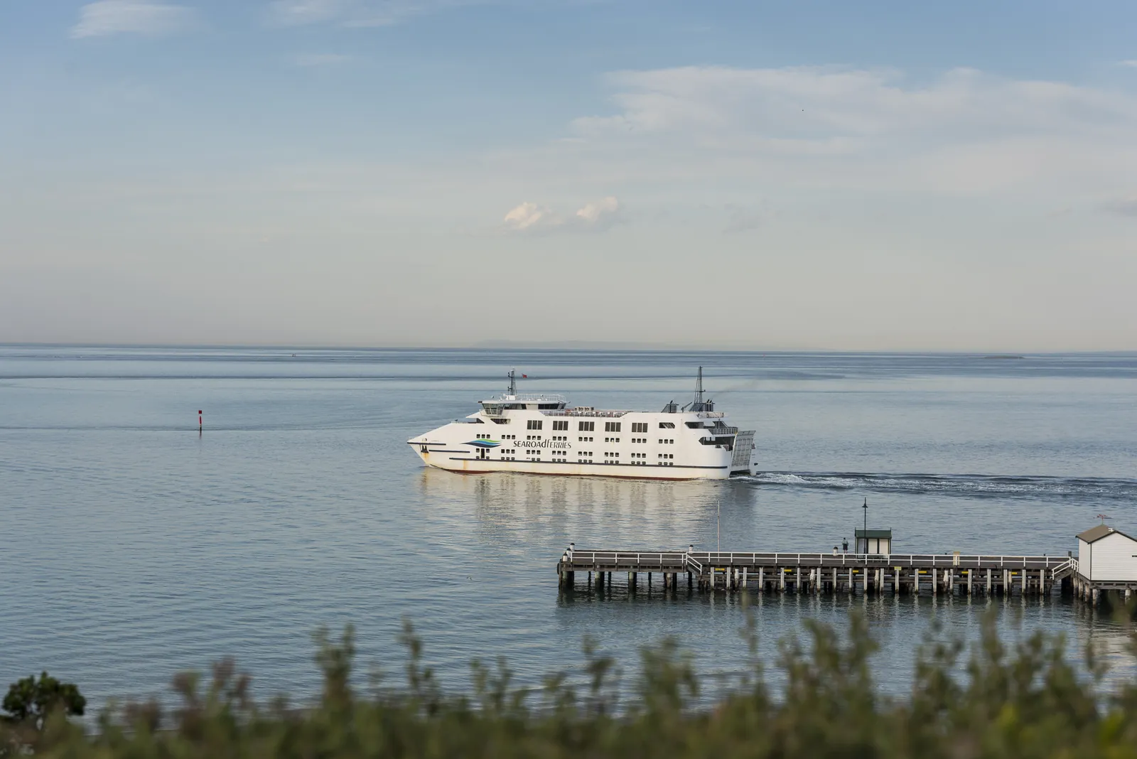 The Searoad ferry moving between Queenscliff and Sorrento
