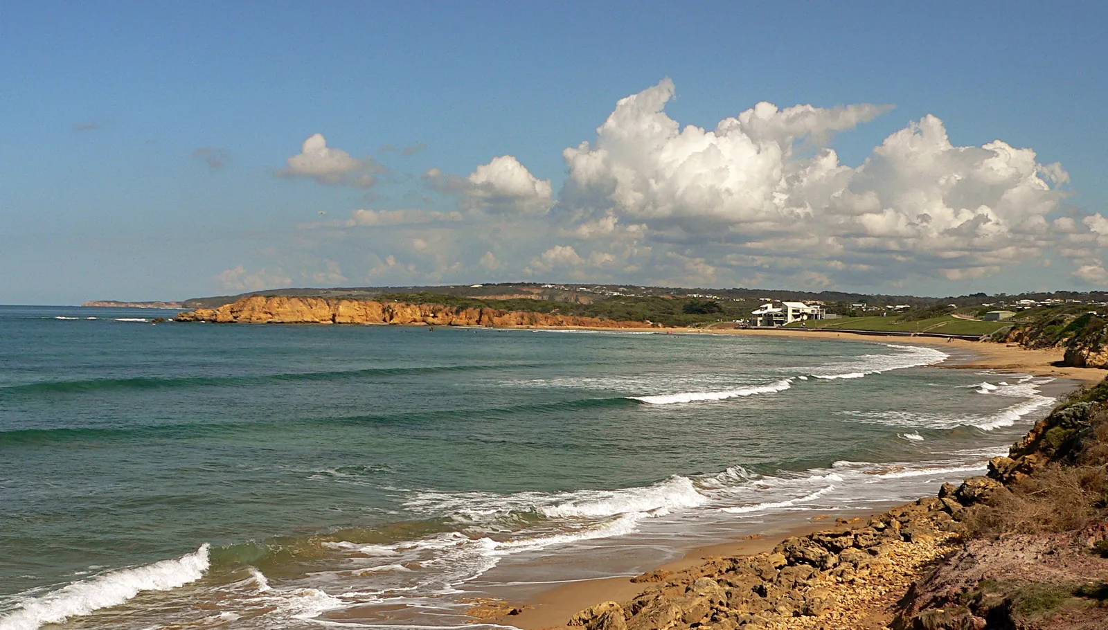 Torquay Surf Beach curving towards the Point Danger headland