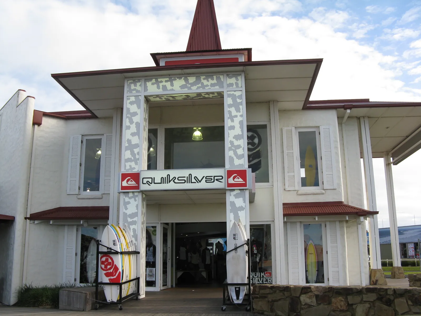 The Quiksilver store's white weatherboard frontage in Torquay in 2008