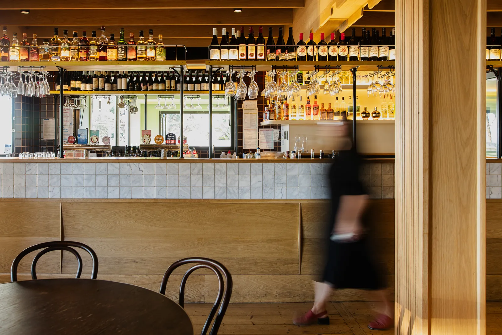 The bar in Bomboras' main dining room